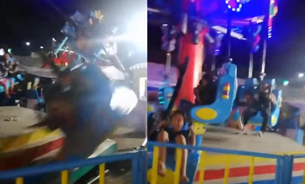 VIDEO: Niños sufren accidente al romperse juego en una feria de Filipinas