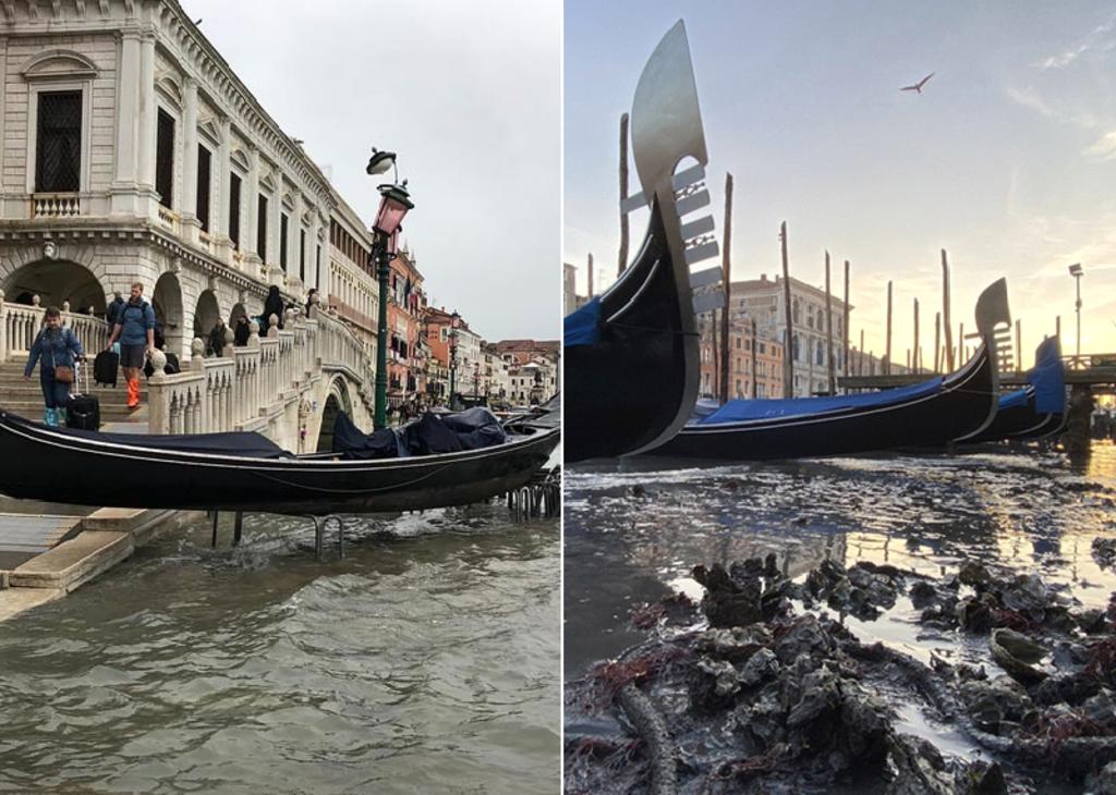 Venecia pasó de inundada a ‘sin agua’