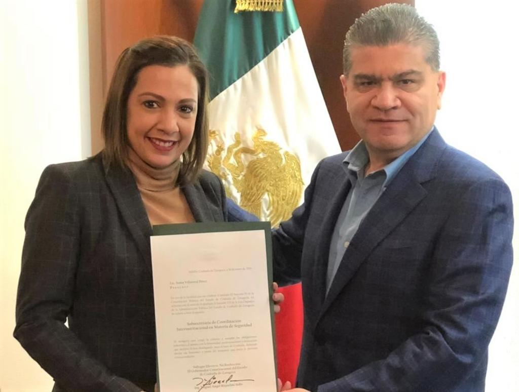 Confirma Riquelme a Sonia Villarreal frente a la SSP de Coahuila
