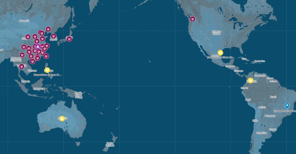 Mapa en Google muestra los lugares donde ataca el Coronavirus en el mundo
