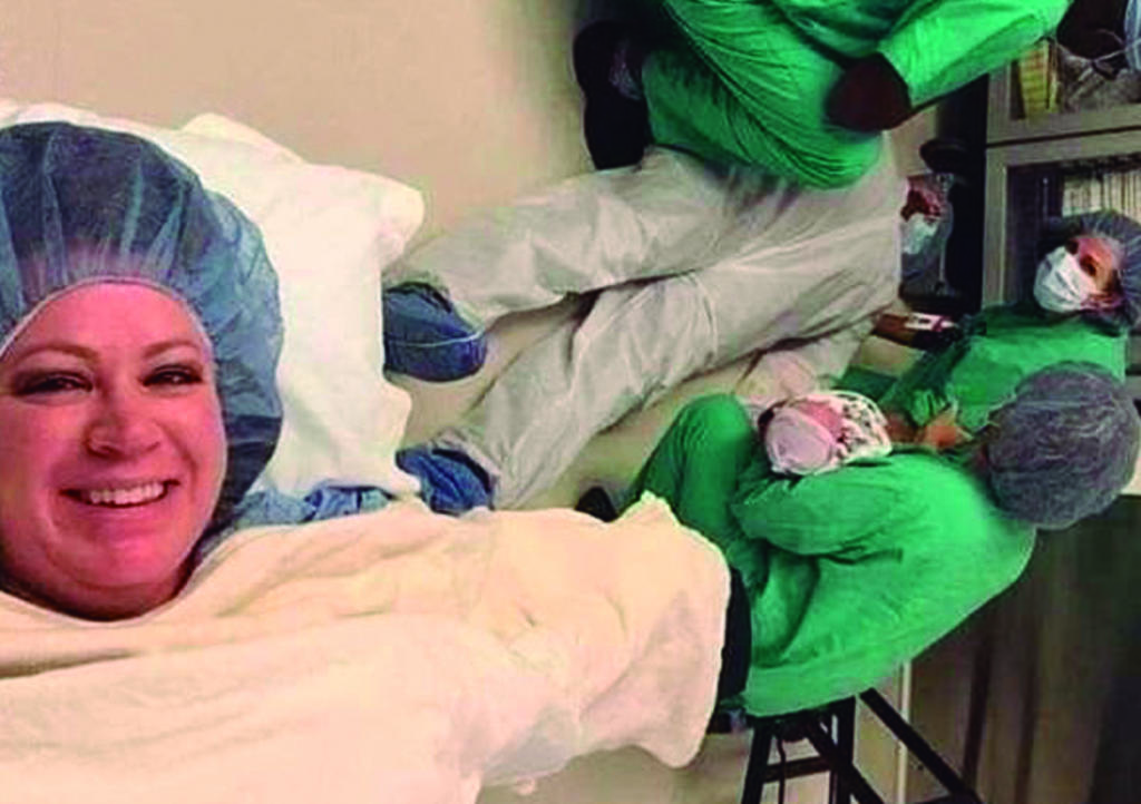 Se hace viral al compartir a su esposo desmayado durante su cesárea