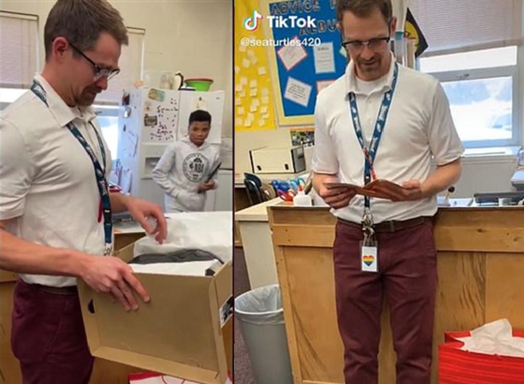 Estudiantes regalan a su profesor unos tenis para reemplazar los que le robaron