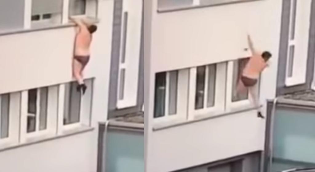 VIRAL: Hombre cae de una ventana al 'intentar escapar del esposo de su amante'