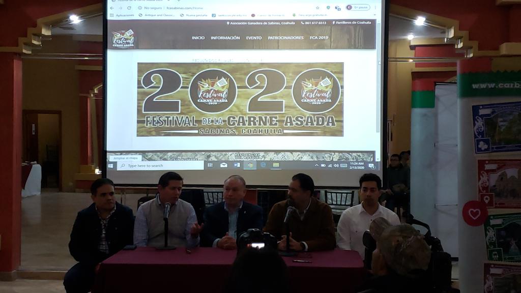 Presentan Festival de la Carne Asada y Clamato 2020 de Sabinas en Piedras Negras