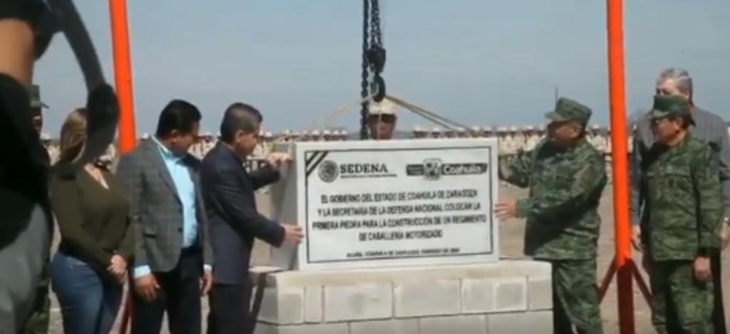 Colocan primera piedra del Regimiento de Caballería Motorizado en Acuña