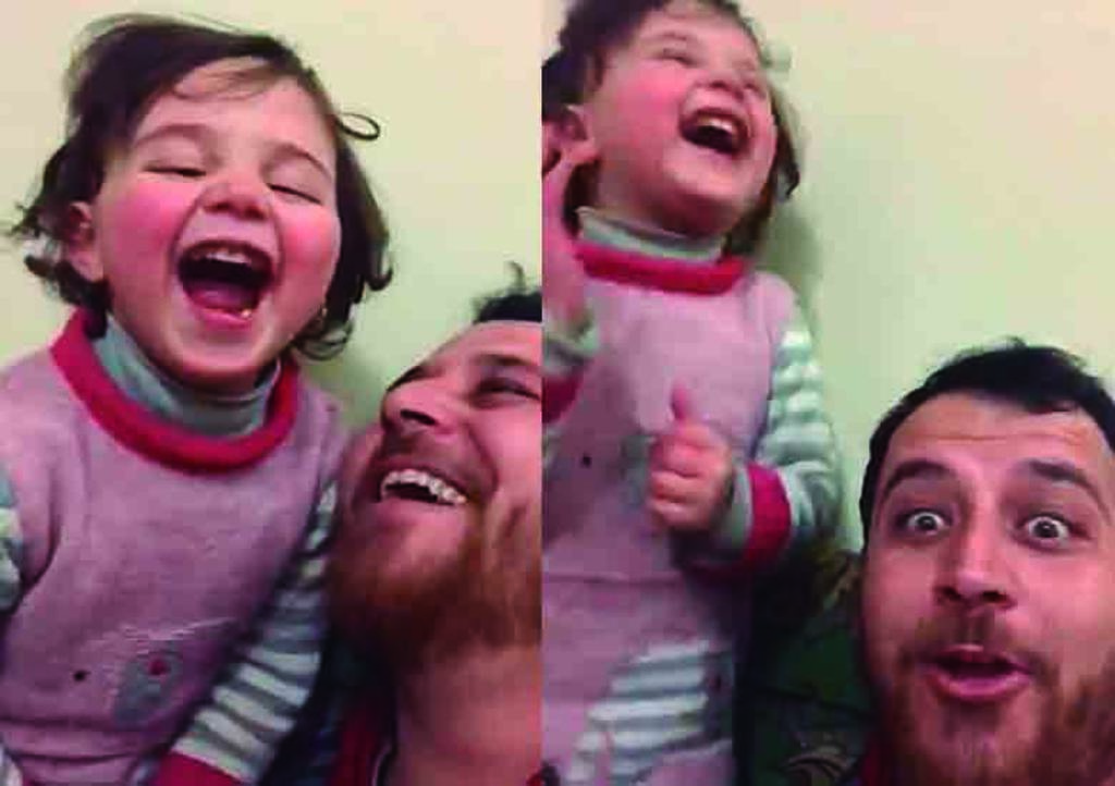 VIDEO: Padre hace reír a su bebé para distraerla de bombardeo en Siria