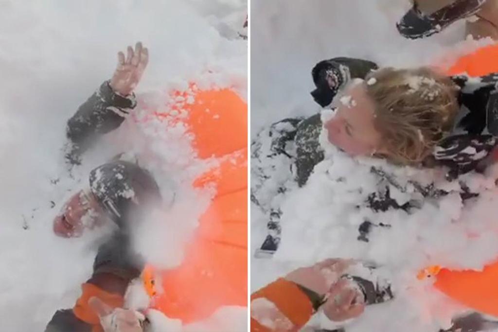 El dramático rescate de un par de mujeres enterradas bajo la nieve