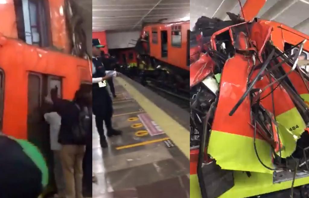 Difunden videos del accidente del metro Tacubaya en Ciudad de México