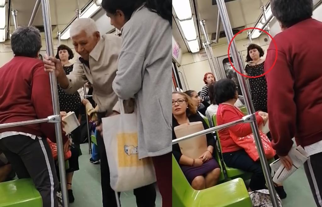 VIDEO: Mujer obliga a abuelito a bajar de vagón exclusivo en el metro