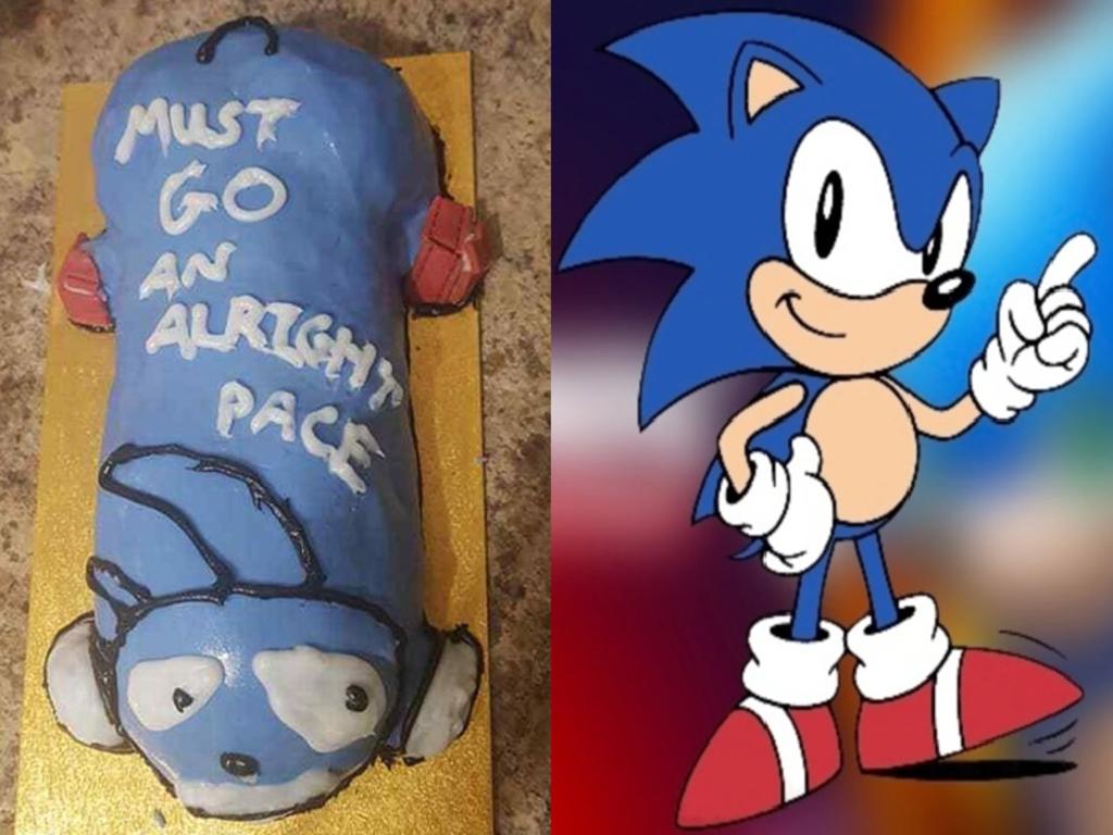 Hace un pastel de 'Sonic' y desata burlas