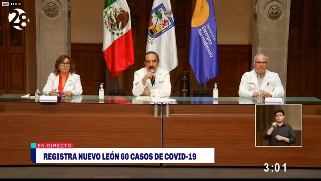 Actualizan a 60 cifra de casos confirmados de COVID-19 en Nuevo León
