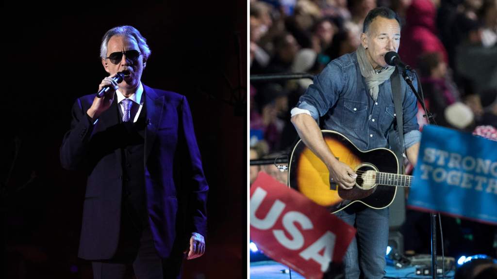Con música esperan dar ánimos Bruce Springsteen y Andrea Bocelli