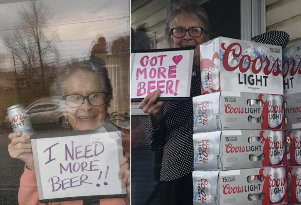 La abuela que pedía cerveza recibió 150 latas en su casa