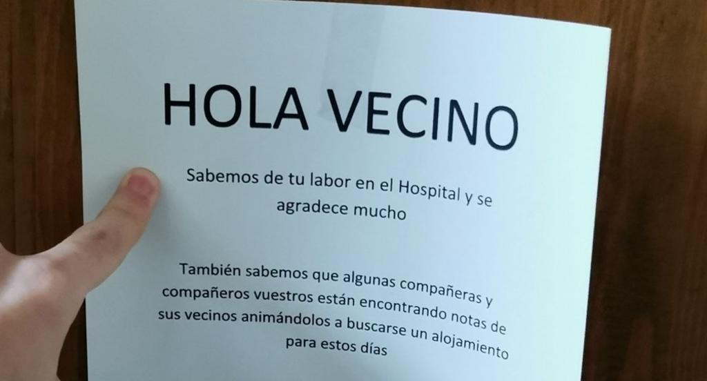 'Es un honor tenerte como vecino', la nota para un médico en España