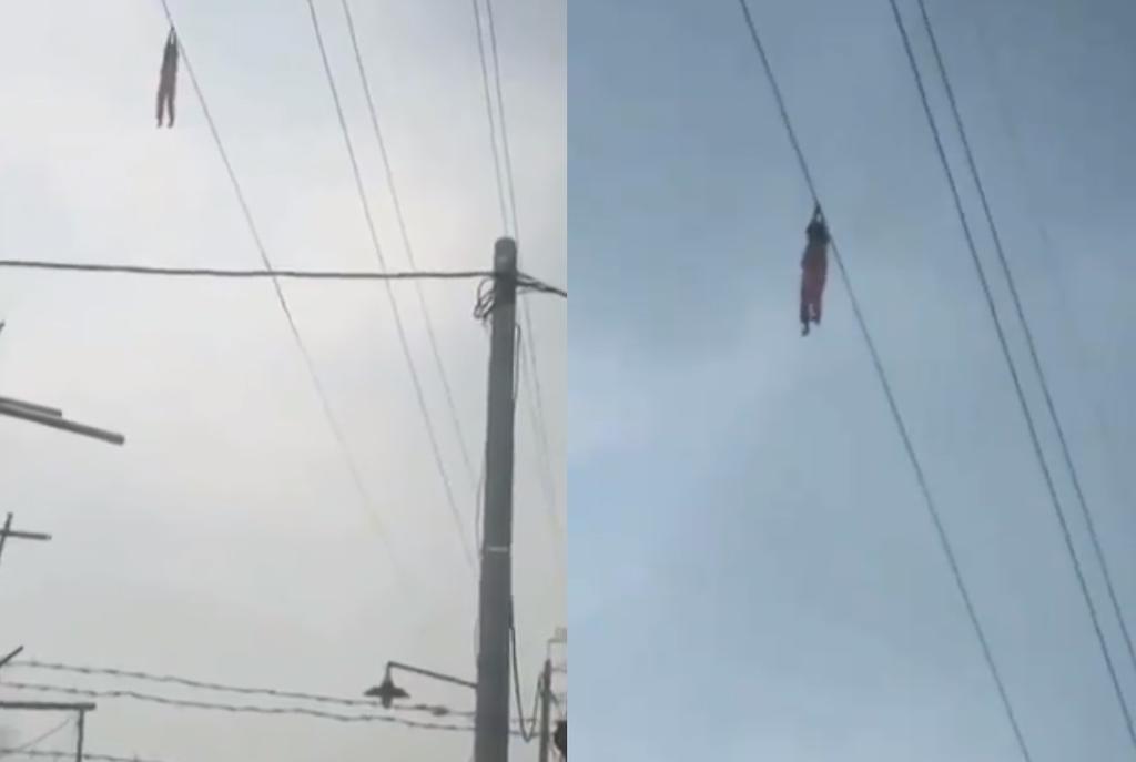 VIRAL: Niña termina colgada de un cable a más de 15 metros de altura