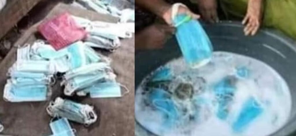 Alertan en redes sobre cubrebocas reciclados; los sacan 'de la basura'
