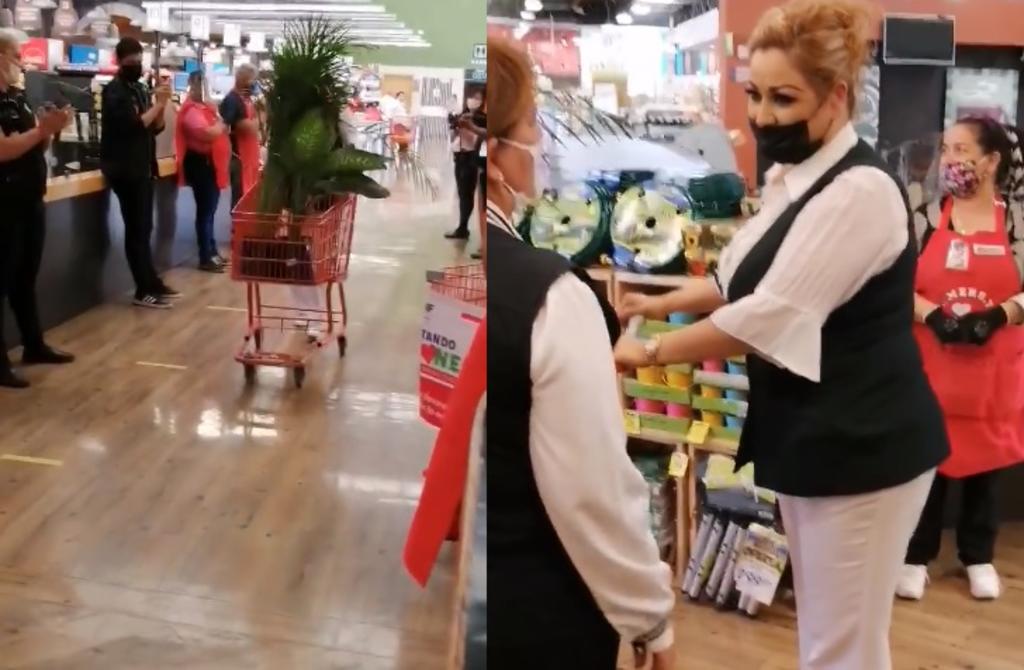 VIRAL: Aplauden a enfermera por su labor en supermercado de Torreón