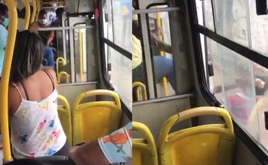 VIDEO: Bajan a mujer a patadas de autobús por no llevar cubrebocas