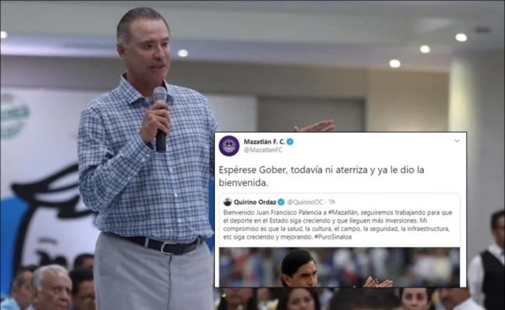 Mazatlán FC 'reclama' al gobernador de Sinaloa por revelar a Palencia como DT