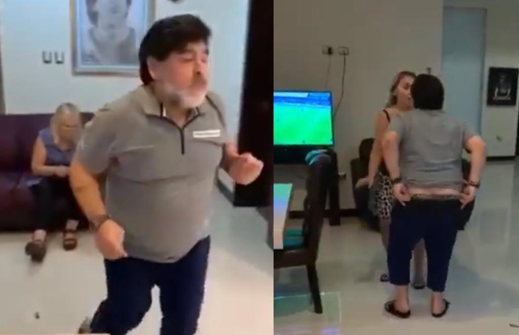 Diego Armando Maradona en polémica por bailar sin pantalones en video