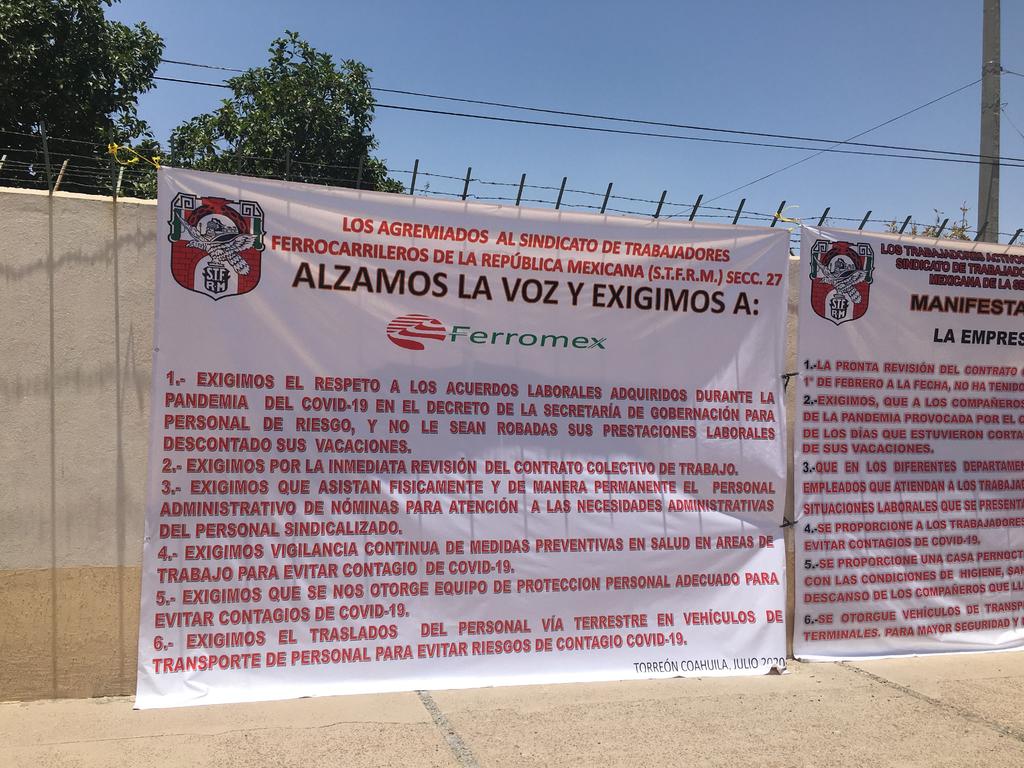 Se manifiestan trabajadores de Ferromex en La Laguna
