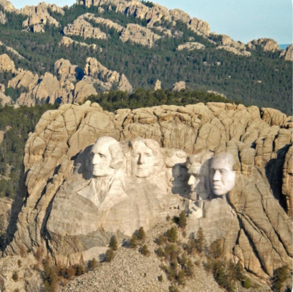 Kanye West incluye su cara en foto del Monte Rushmore junto a Abraham Lincoln