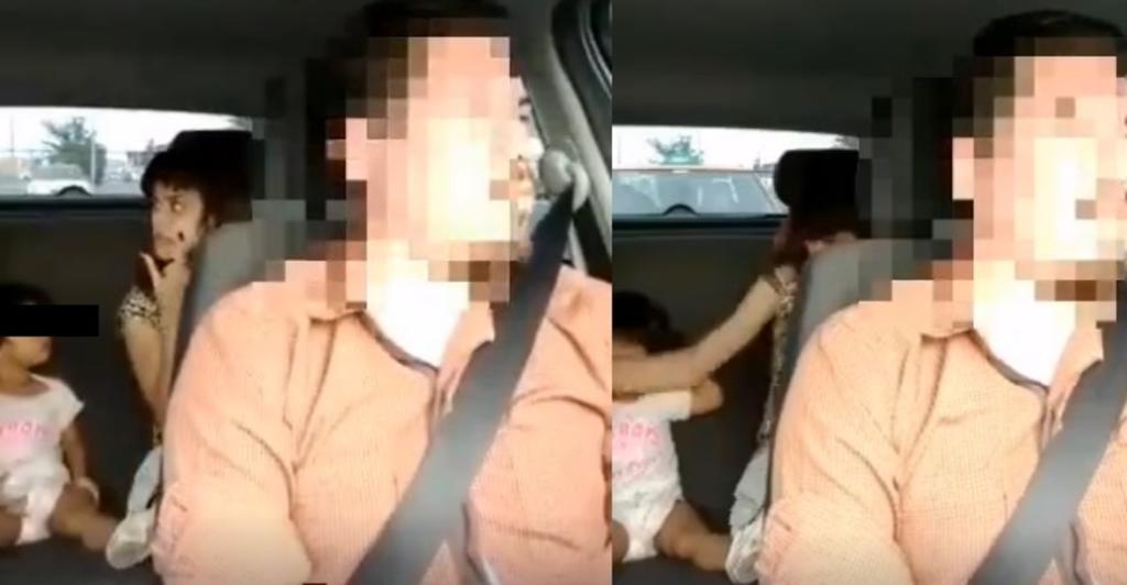 Mujer golpea a su pequeña hija y conductor de transporte público la graba