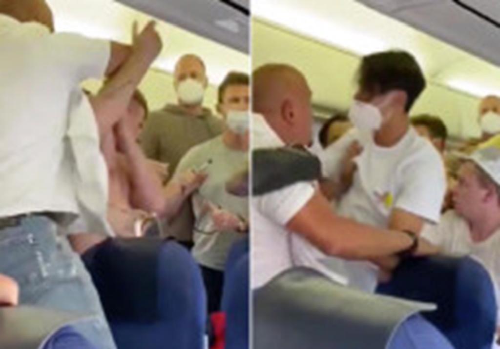 Pasajeros inician pelea en un avión por no usar cubrebocas