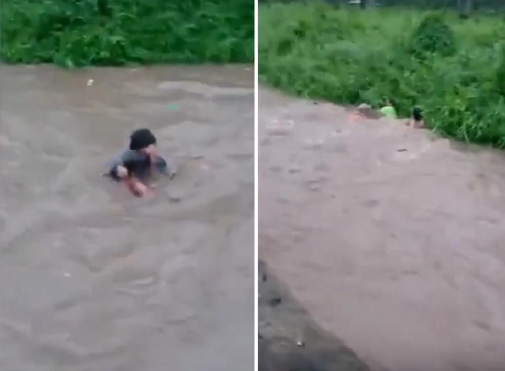 Salvan a dos niñas que estaban siendo arrastradas por un río
