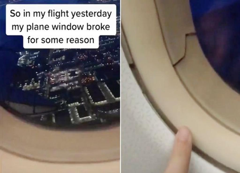 Pasajero genera pánico al revelar que la ventanilla en el avión estaba rota