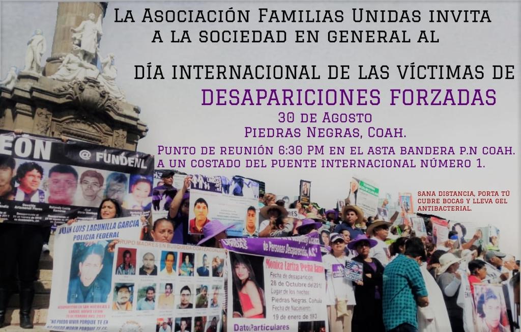 Con manifestación pacífica conmemoran Día Internacional de las Víctimas de Desapariciones Forzadas