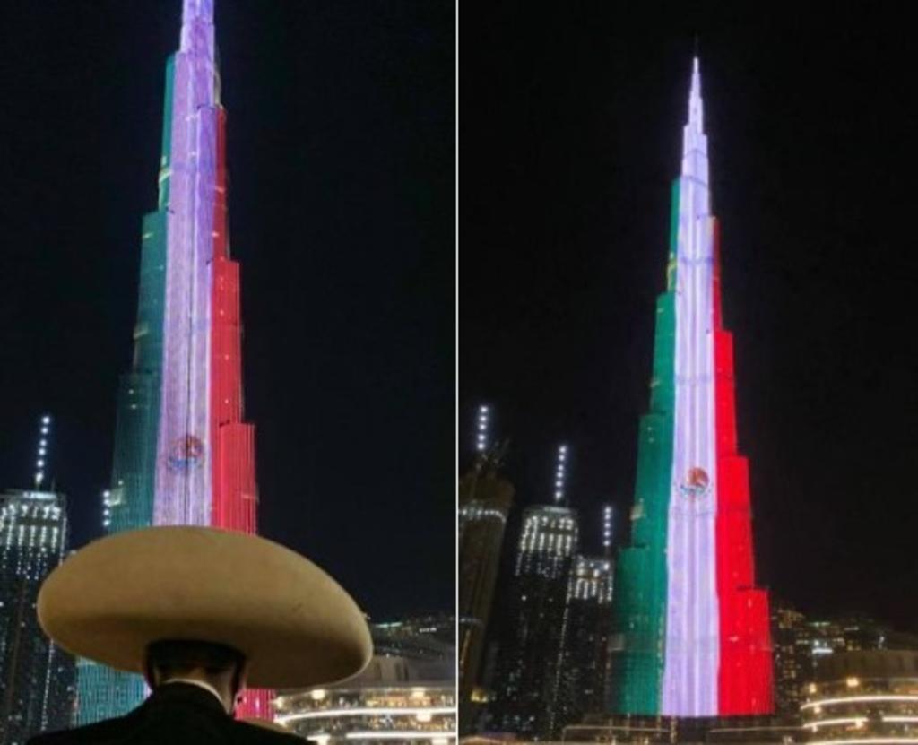 Emiratos Árabes proyectan bandera de México en Burj Khalifa en Dubái