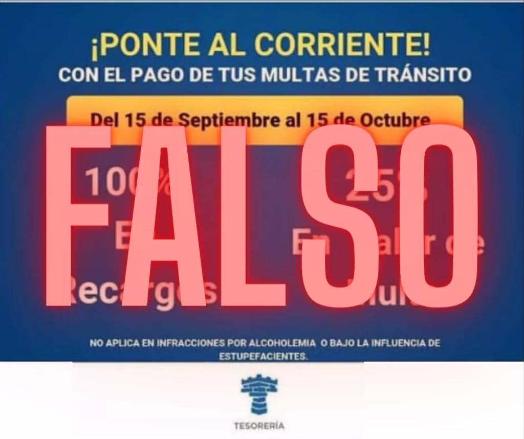 Desmienten descuentos en pago de multas viales en Torreón