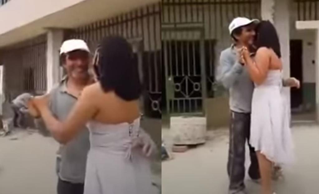 VIRAL: Quinceañera sorprende a su papá albañil al bailar con él en su trabajo