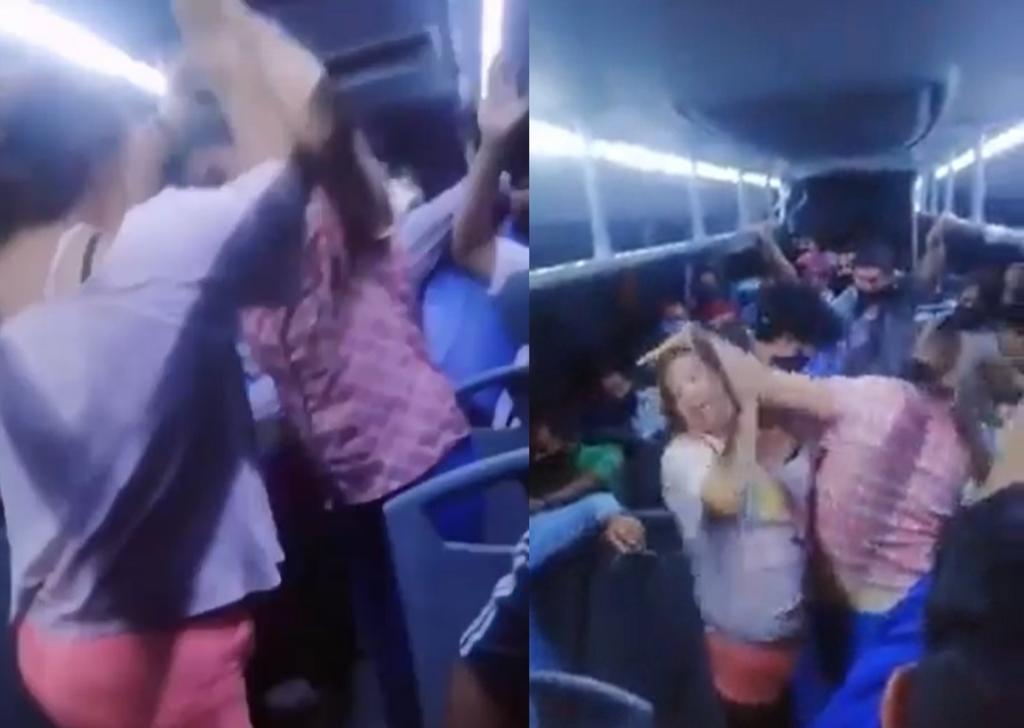 Mujeres protagonizan pelea en autobús de Nuevo León por un 'hombre infiel'