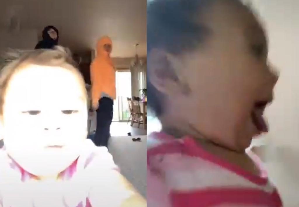 Bebé 'roba' teléfono a su madre mientras grababa video para TikTok