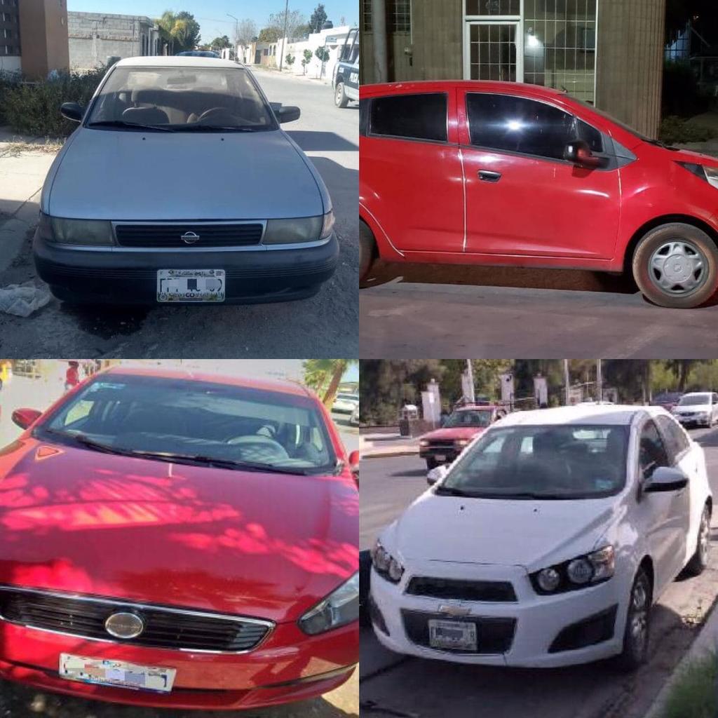 Aseguran en Torreón cuatro vehículos con reporte de robo 