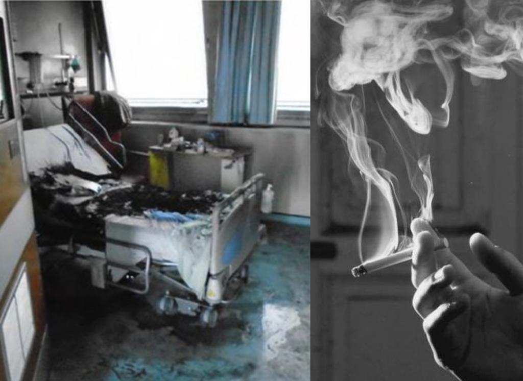 Paciente provoca un incendio al fumar mientras usaba una máscara de oxígeno