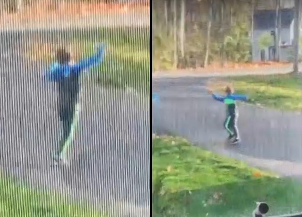 Niño baila en la calle para llamar la atención de su vecina