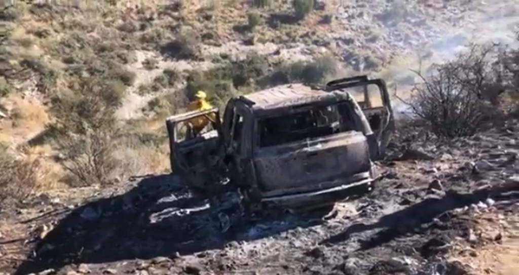 Camioneta provoca incendio en Zapalinamé de Saltillo