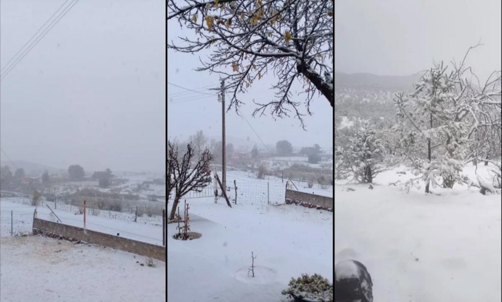 Cae nieve en al menos 30 municipios de Chihuahua
