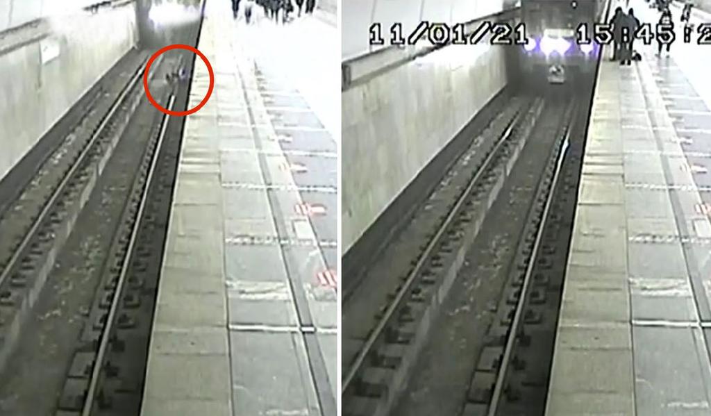 Maquinista frena a tiempo el tren para salvar a niño que cayó en las vías