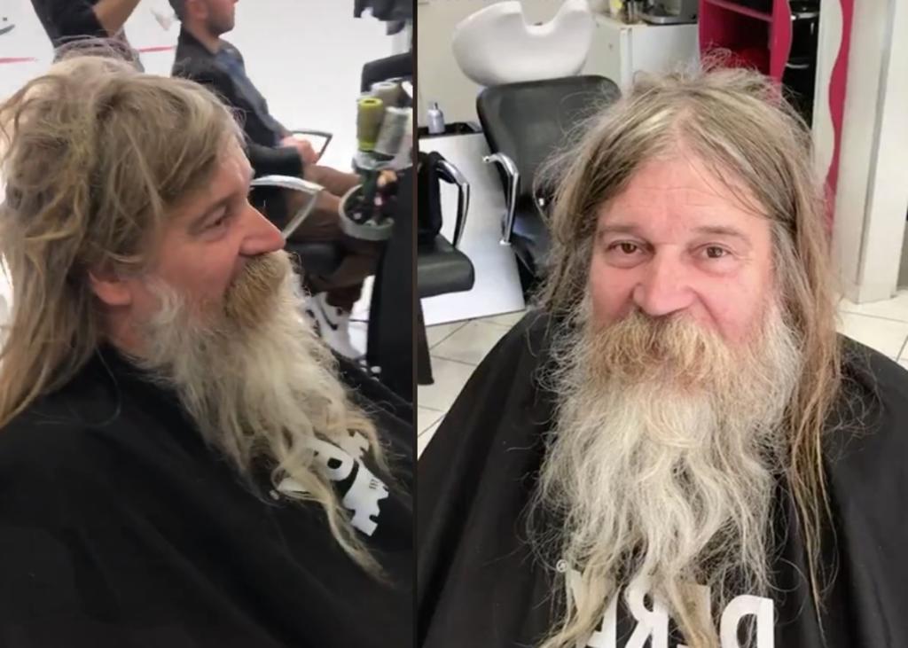 Hombre luce casi irreconocible tras la ayuda de un peluquero