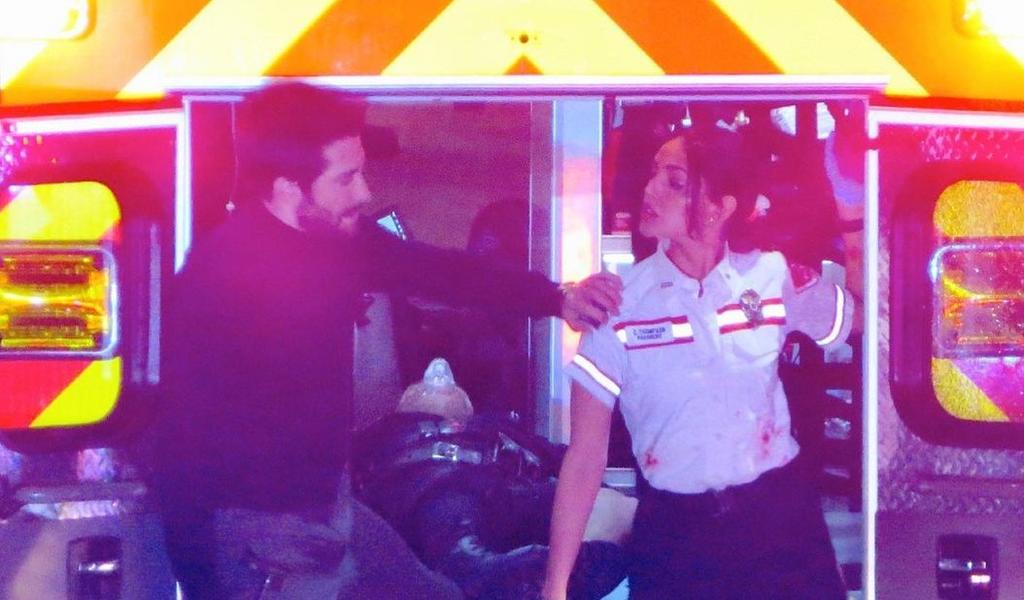 Captan a Eiza González y Jake Gyllenhaal en el rodaje de Ambulance de Michael Bay