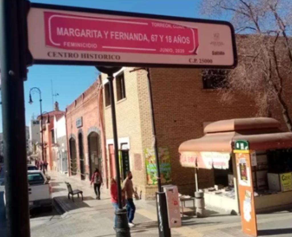 Cambian nombre a calles de Saltillo por el de víctimas de feminicidio