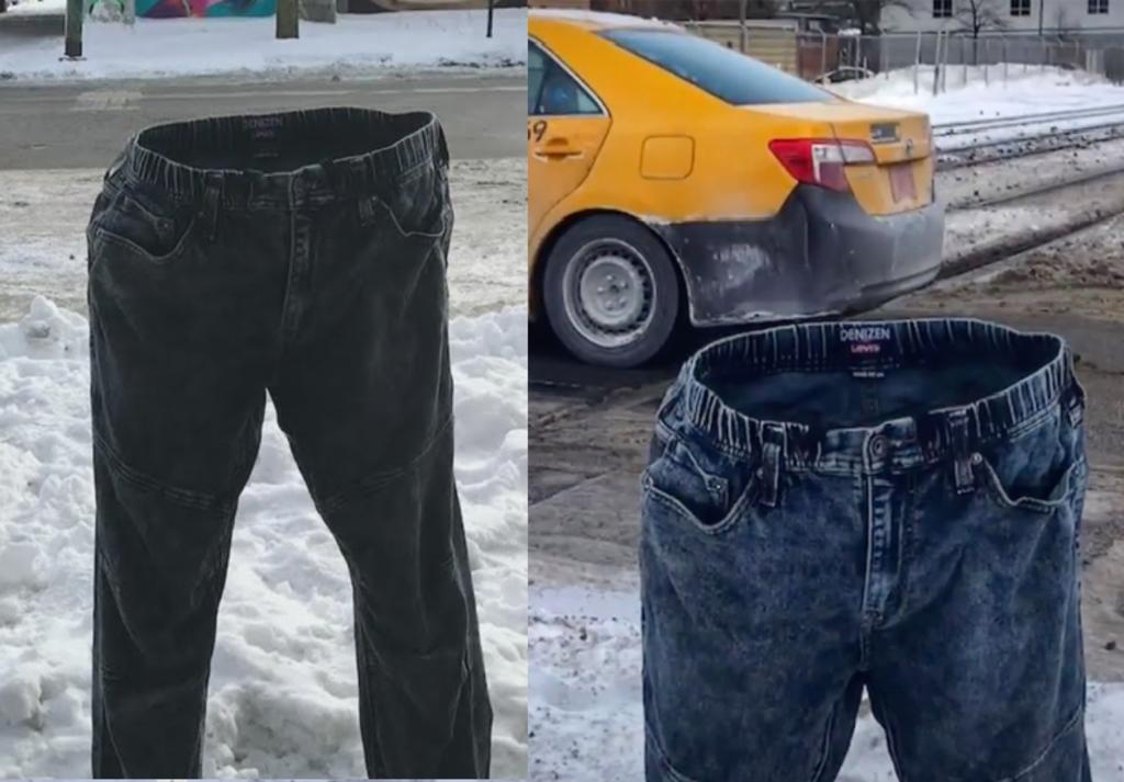 Hombre reserva espacios de estacionamiento con ‘pantalones congelados’