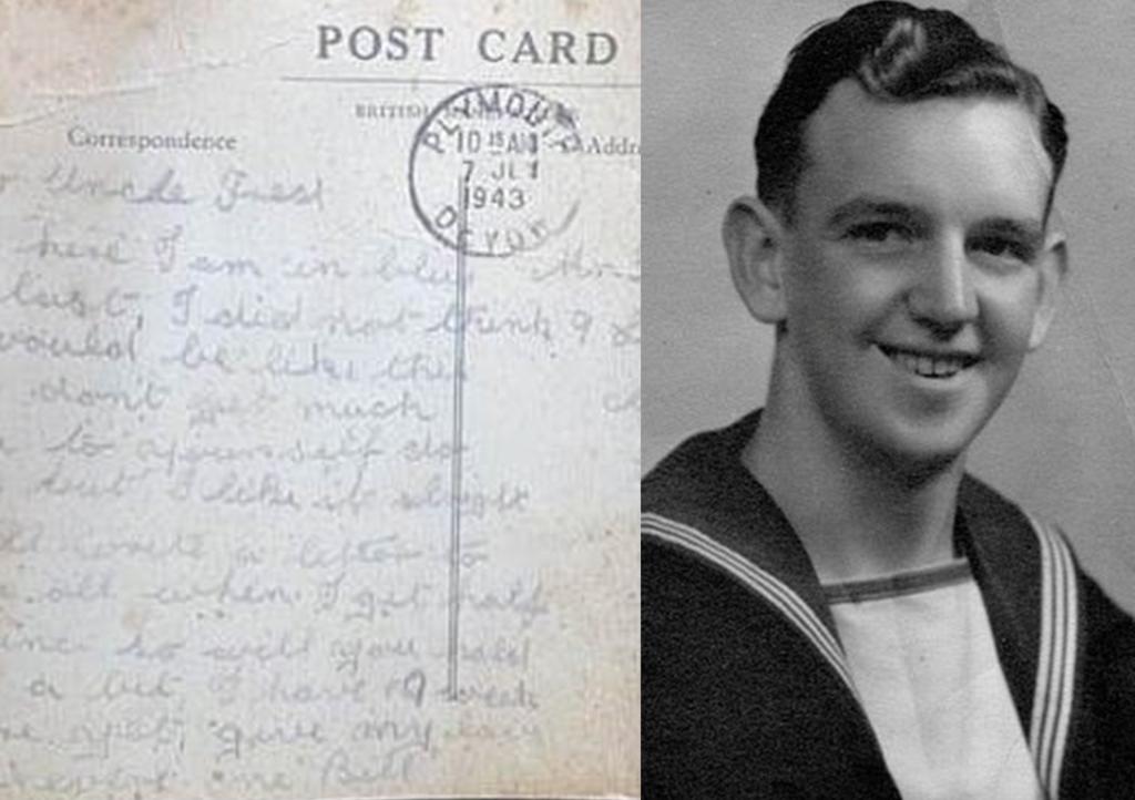 Postal enviada por un soldado en la Segunda Guerra Mundial por fin llega a su familia