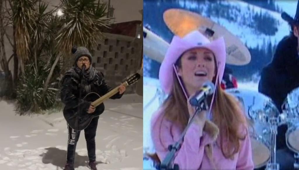 Cantan 'Sálvame' de RBD ante caída de nieve