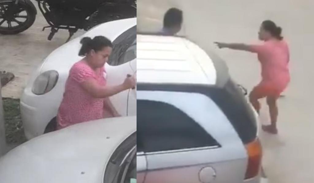 Mujer poncha las llantas del auto de su vecino y apodan 'lady cuchillos' en redes