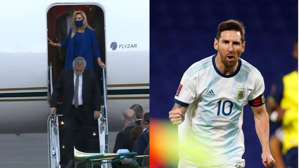 Presidente de Argentina llega a México en avión de Messi